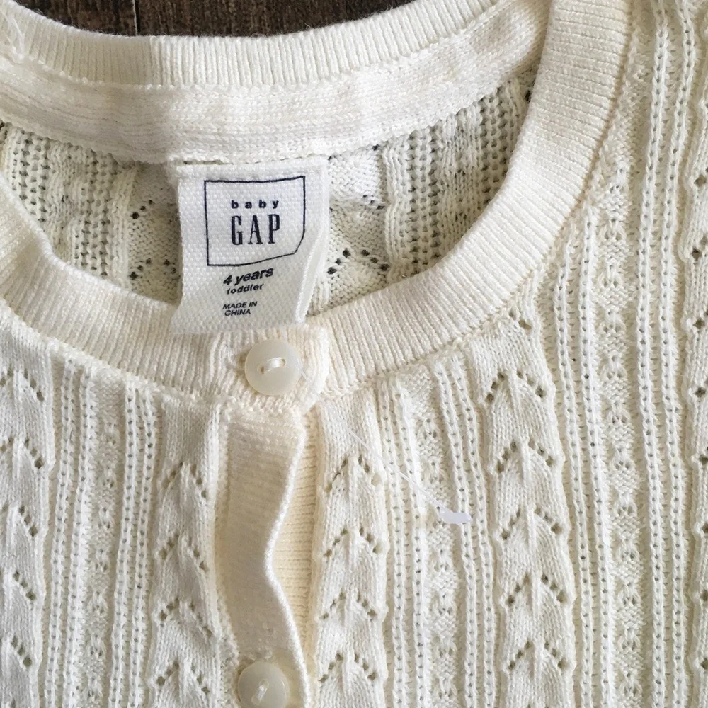 GAP Cream Knit Button-Up Cardigan